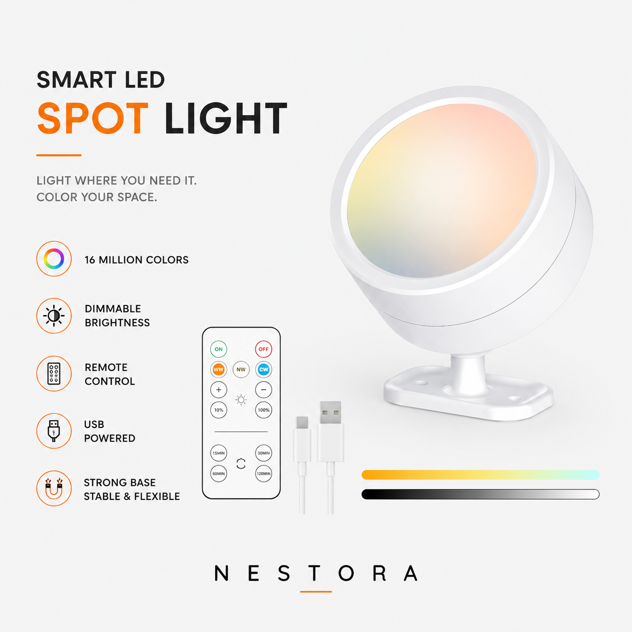 Nestora™ Smart Rotatable LED Wall Light