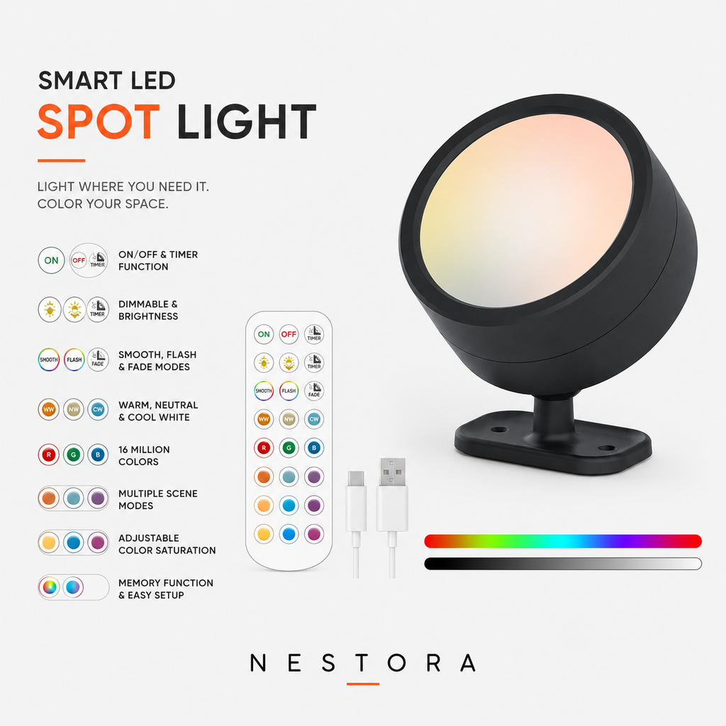 Nestora™ Smart Rotatable LED Wall Light