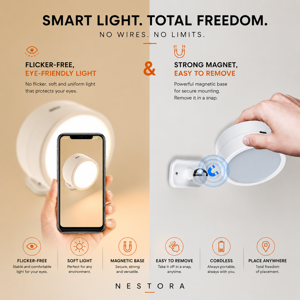 Nestora™ Smart Rotatable LED Wall Light