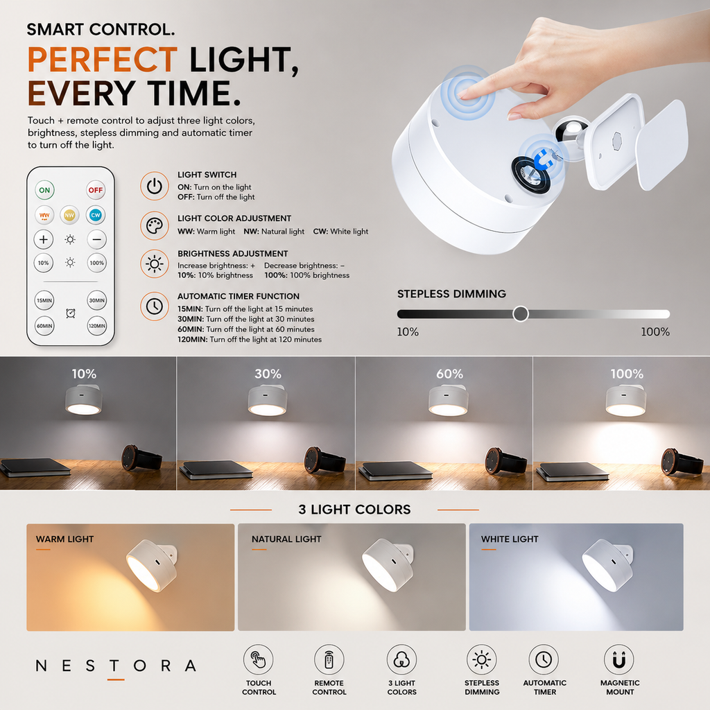 Nestora™ Smart Rotatable LED Wall Light