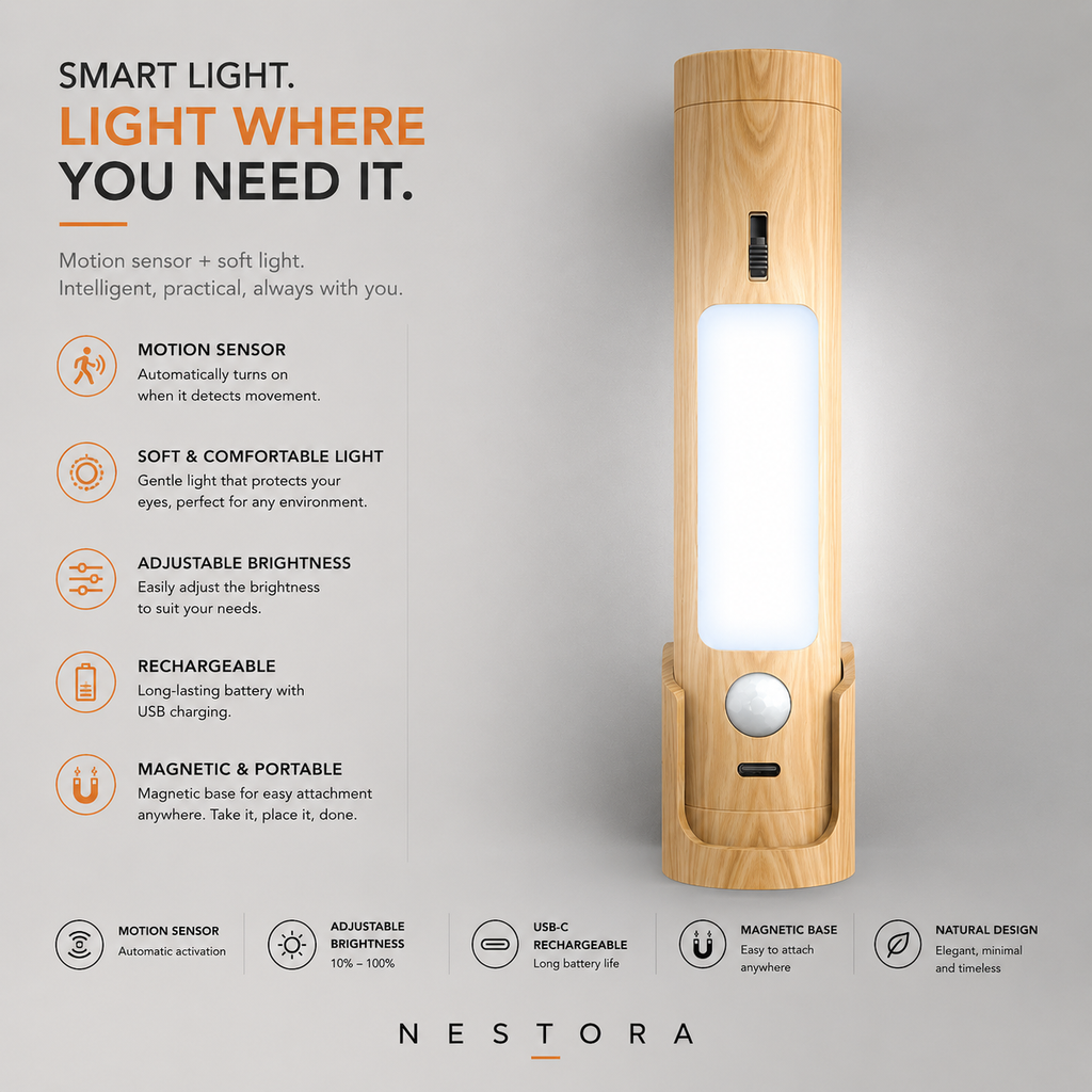Nestora™ Rechargeable Motion Sensor Wall Light