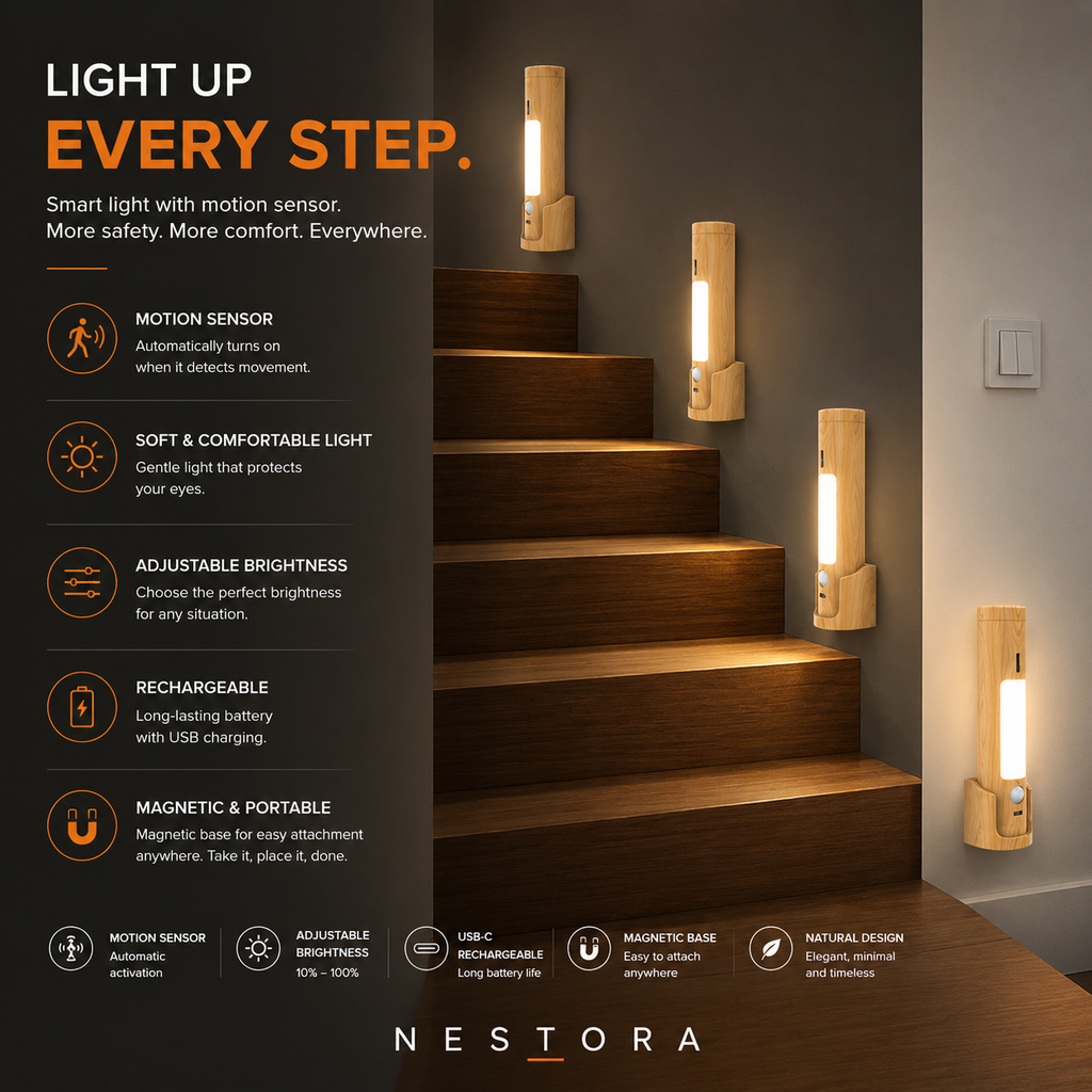 Nestora™ Rechargeable Motion Sensor Wall Light