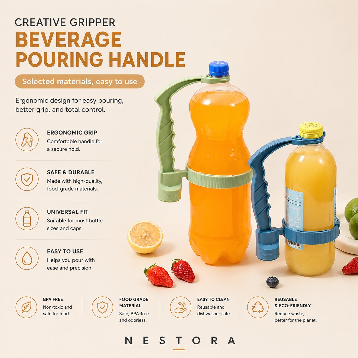 Nestora™ Adjustable Bottle Pouring Handle