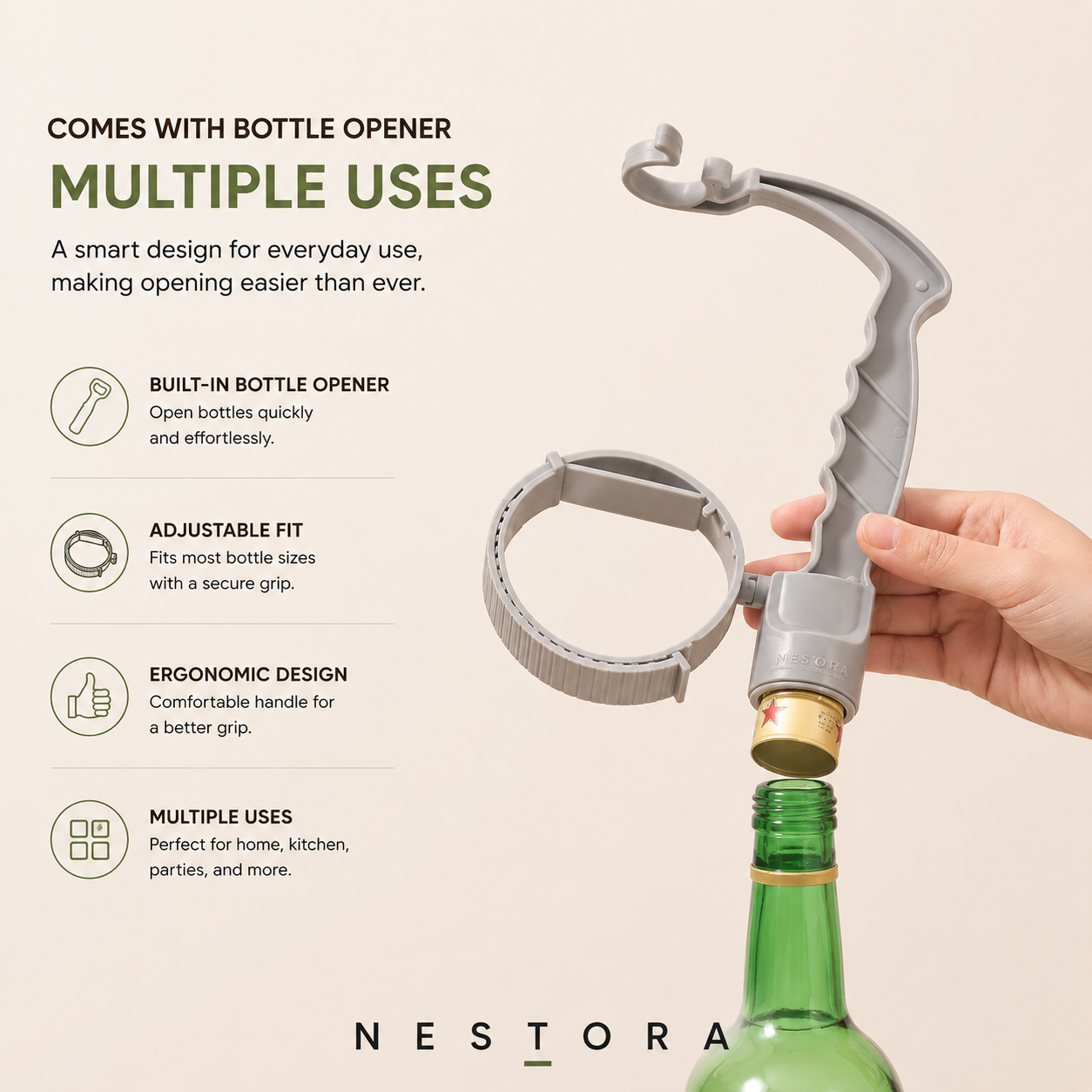 Nestora™ Adjustable Bottle Pouring Handle