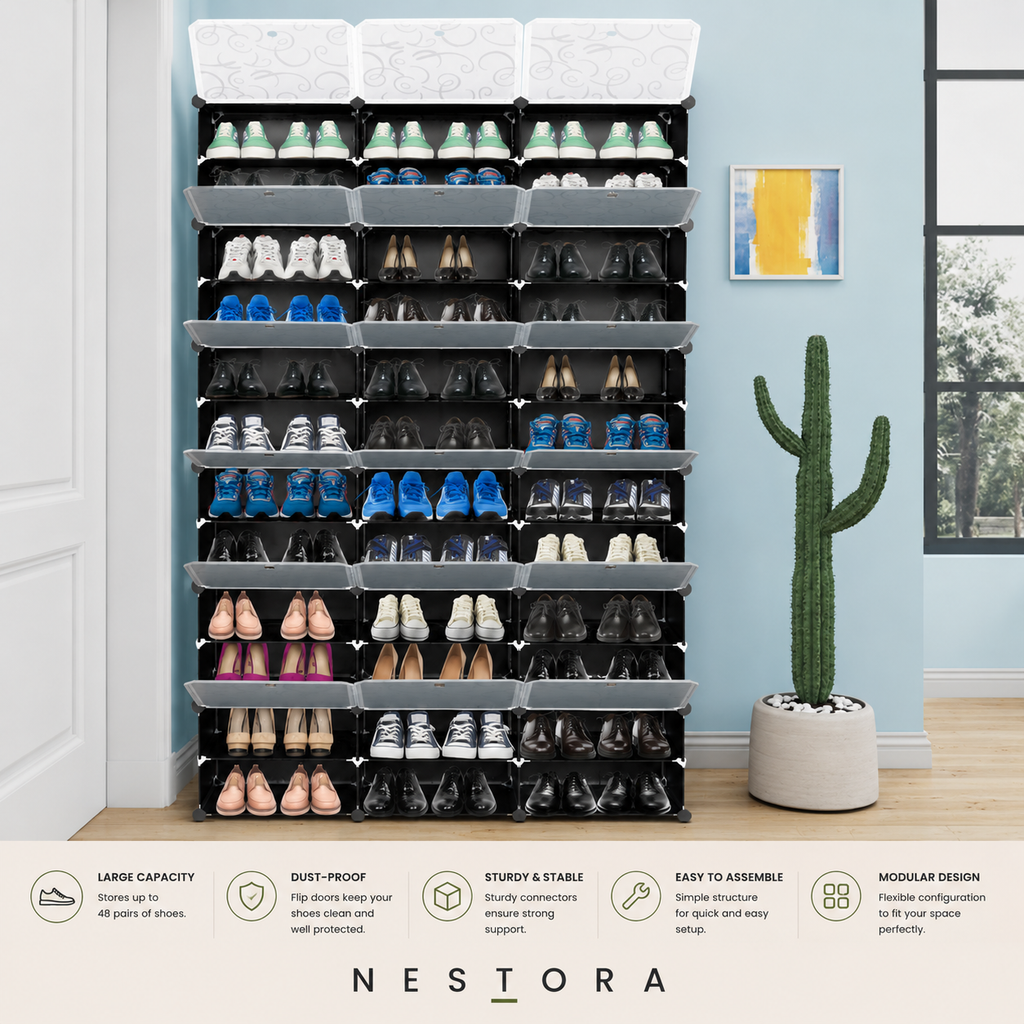 Nestora™ Premium Shoe Storage Organizer – 36 Compartments
