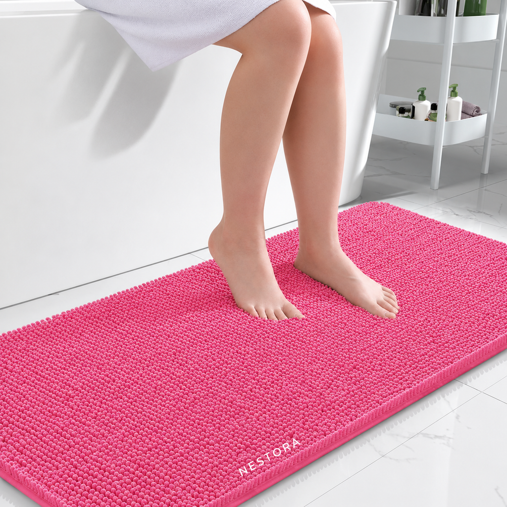 Nestora™ Luxury Chenille Non-Slip Bath Rug