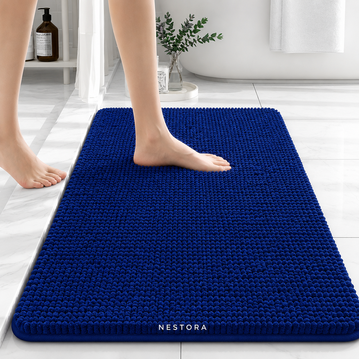 Nestora™ Luxury Chenille Non-Slip Bath Rug