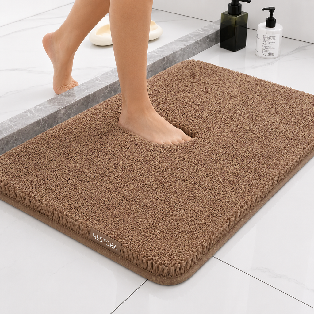 Nestora™ Luxury Chenille Non-Slip Bath Rug