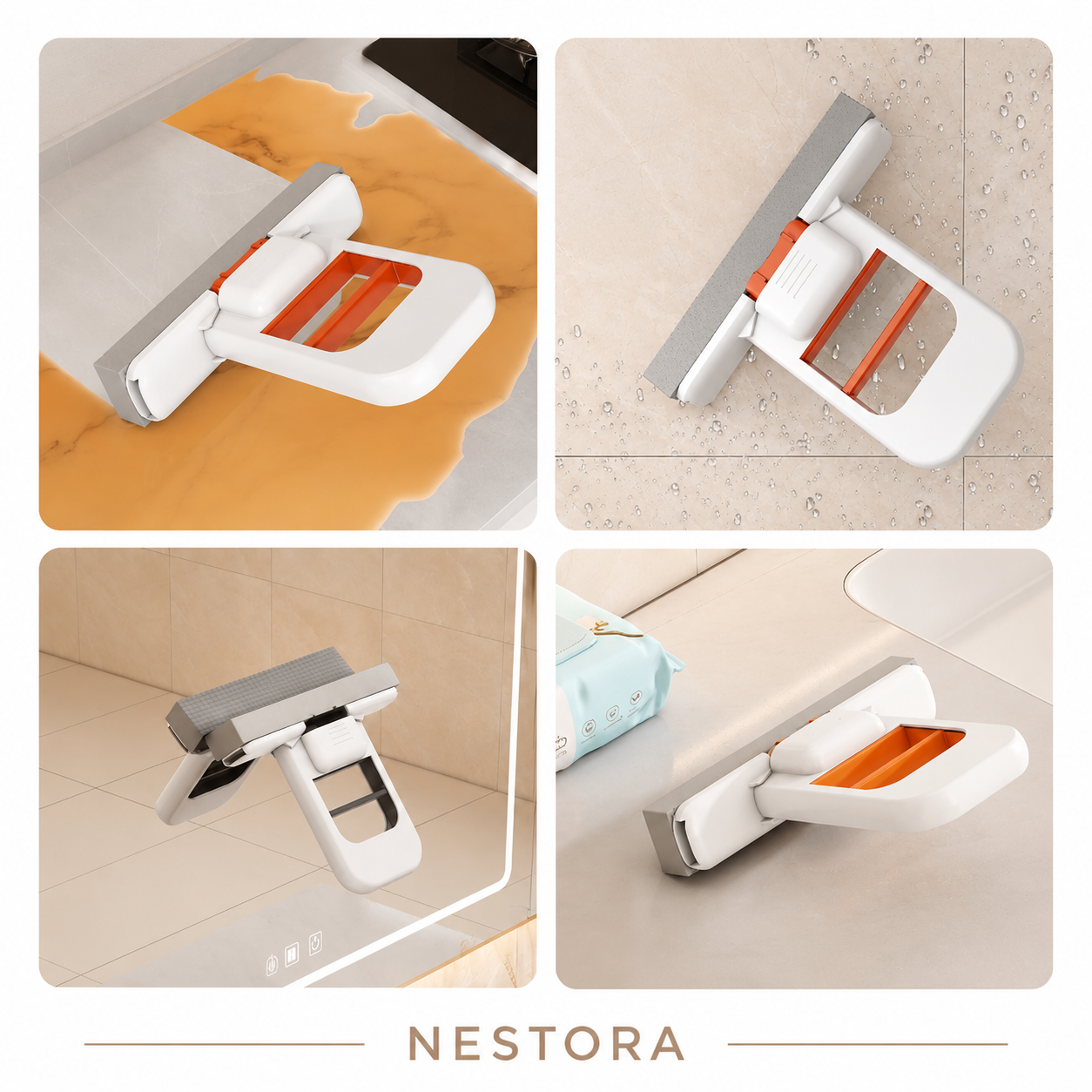 Nestora™ Compact Foldable Sponge Mop