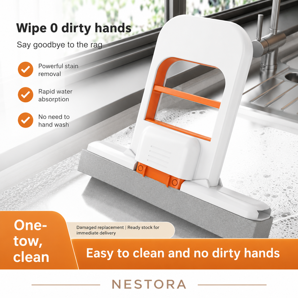 Nestora™ Compact Foldable Sponge Mop